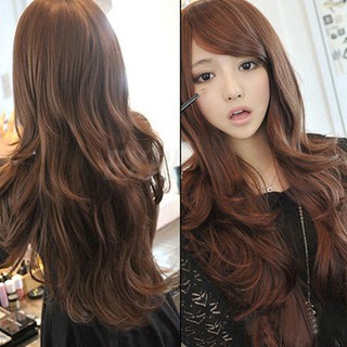 Bộ tóc giả thiết kế dài có uốn cong lượn sóng cho bạn gái