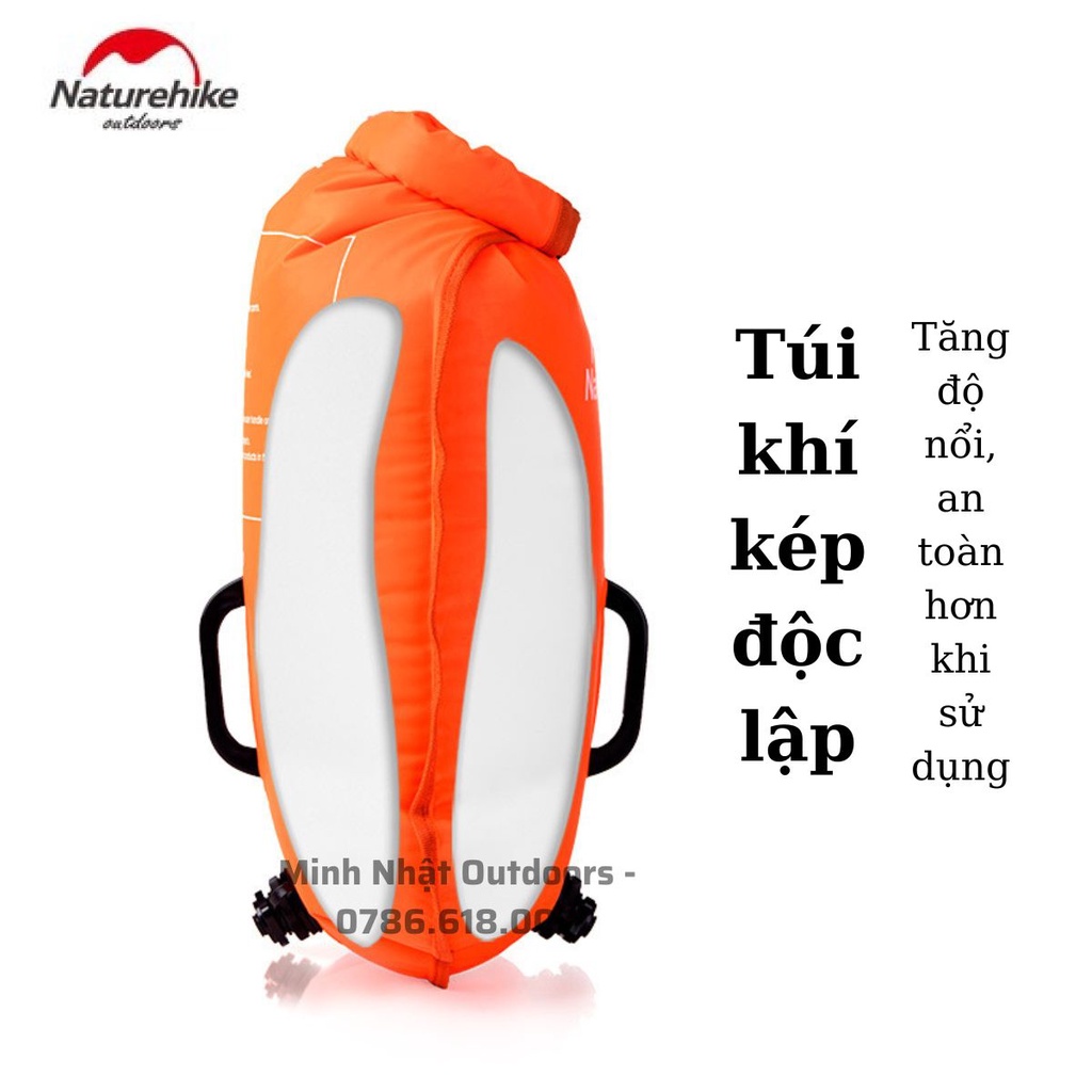 Phao bơi Naturehike 28 lít kết hợp túi khô chống thấm NH17S001G rộng rãi với các khoang chứa khí riêng an toàn khi bơi
