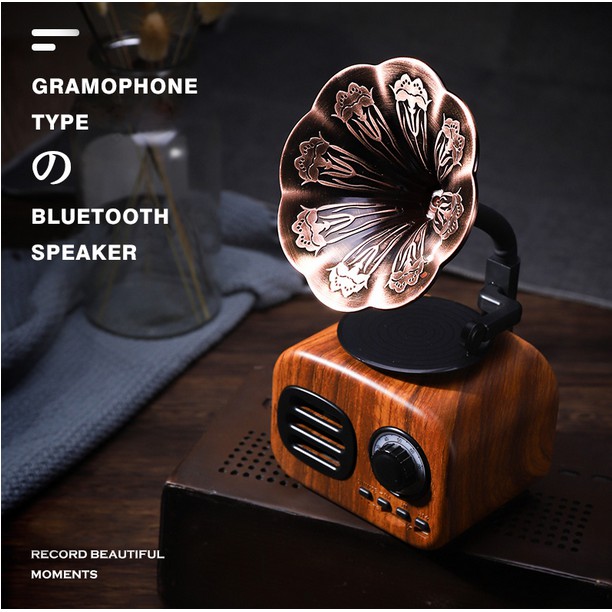 Loa Bluetooth Không Dây Nhỏ Gọn Phong Cách Retro Hỗ Trợ Đọc Thẻ Nhớ Tf