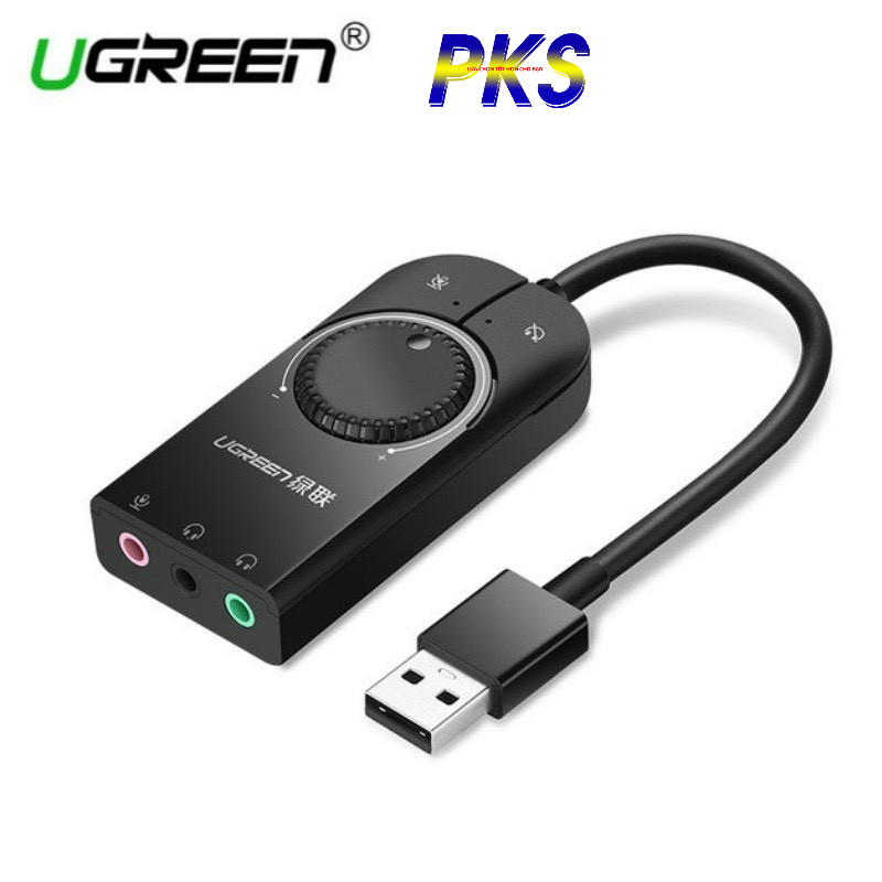 USB Sound 3.5mm có điều chỉnh âm lượng Ugreen 40964 chính hãng