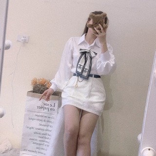 áo sơ mi thắt nơ hót