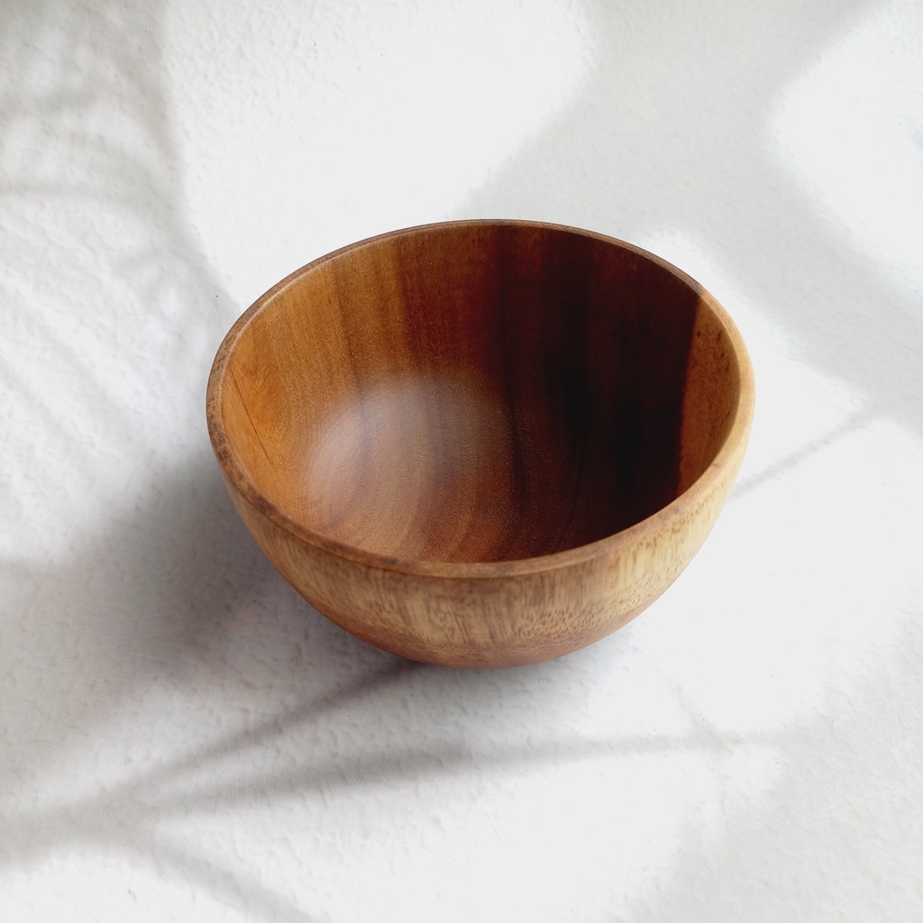 Tô, Bát Gỗ Keo Tự Nhiên/Nâu Đỏ 10x5cm Ăn Cơm, Súp, Đựng Nước Chấm, Bát Gỗ Nguyên Khối Của Vitrapro, Decor Chụp Ảnh