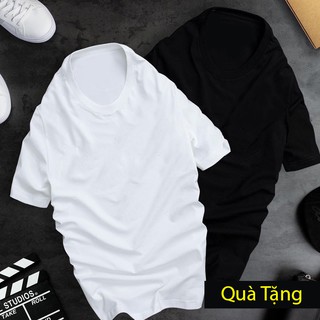 Combo 2 áo thun trơn tay ngắn trắng đen