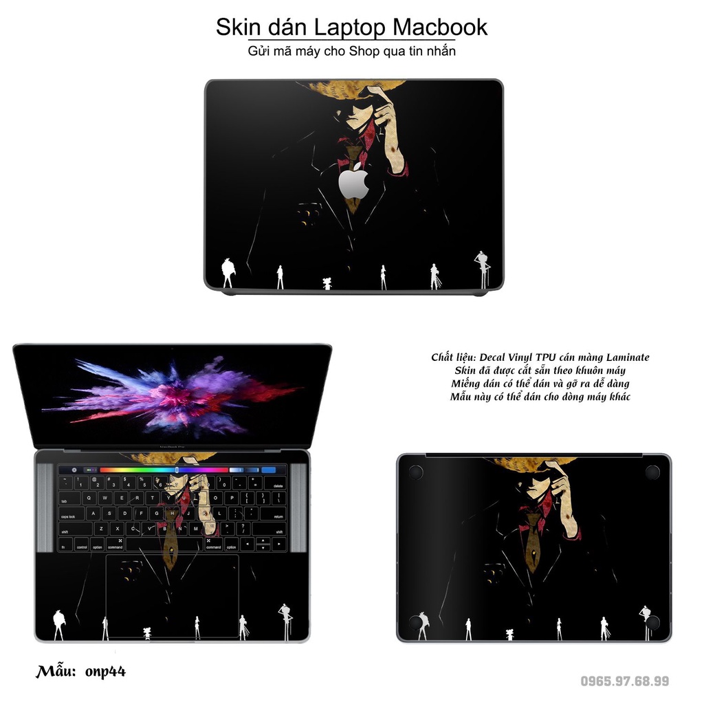 Skin dán Macbook mẫu One Piece (đã cắt sẵn, inbox mã máy cho shop)