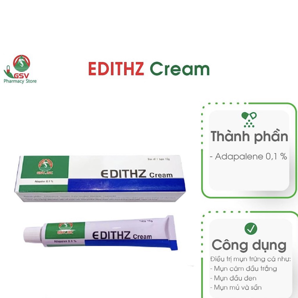 ✅ Edithz Cream GSV 15g - kem bôi trẻ hoá da, mụn