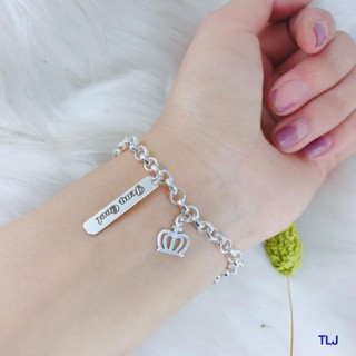 Lắc tay đôi bạc khắc tên laser