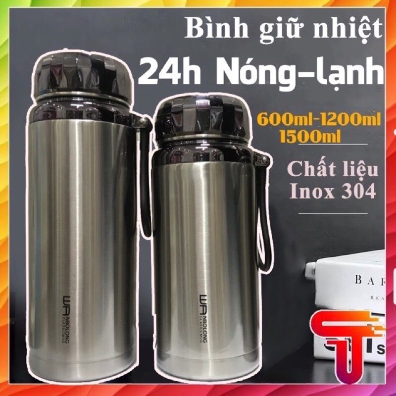 Bình giữ thiệt 24h nóng lạnh dây cầm chắc chắn