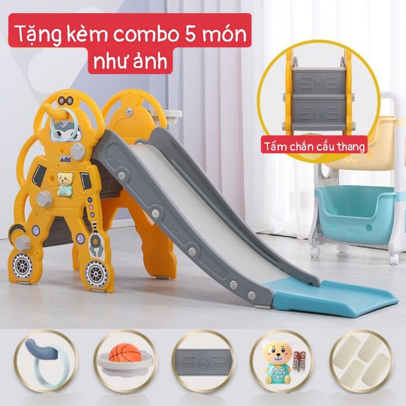 Cầu trượt gia đình cho bé, cầu trượt khủng long cho bé hàng chính hãng