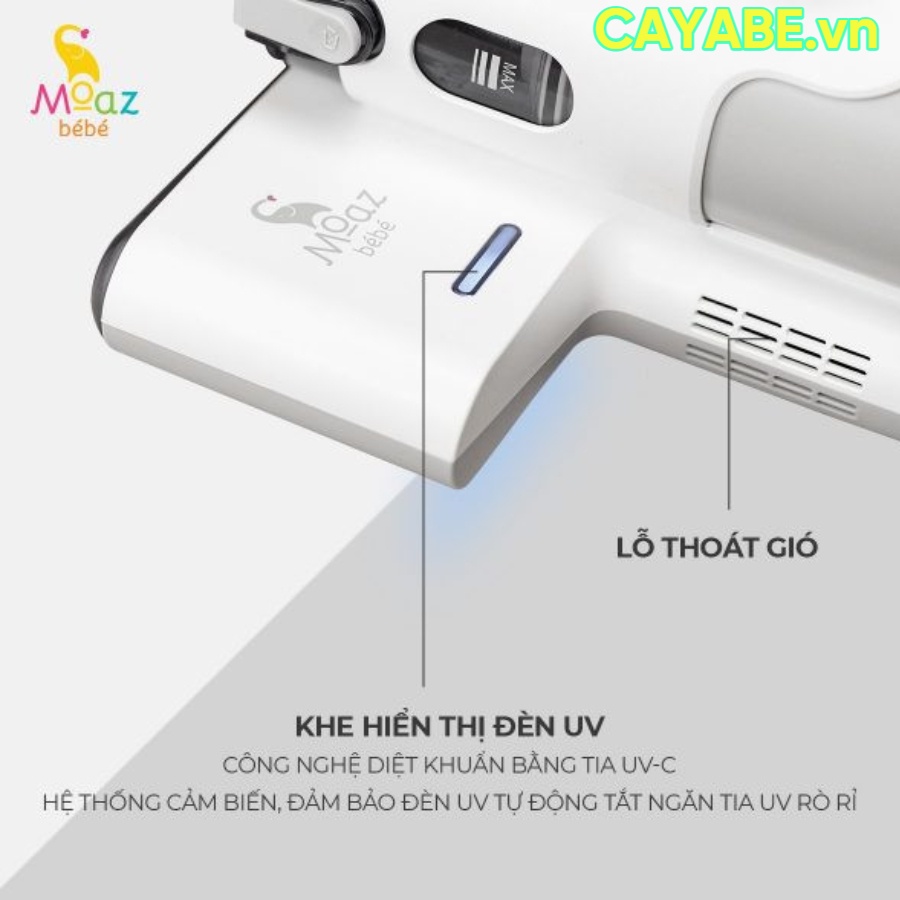 Máy hút bụi diệt khuẩn UV giường nệm, sofa và thảm cầm tay MOAZ BÉBÉ MB-037 cho gia đình (Bảo hành chính hãng 12 tháng)