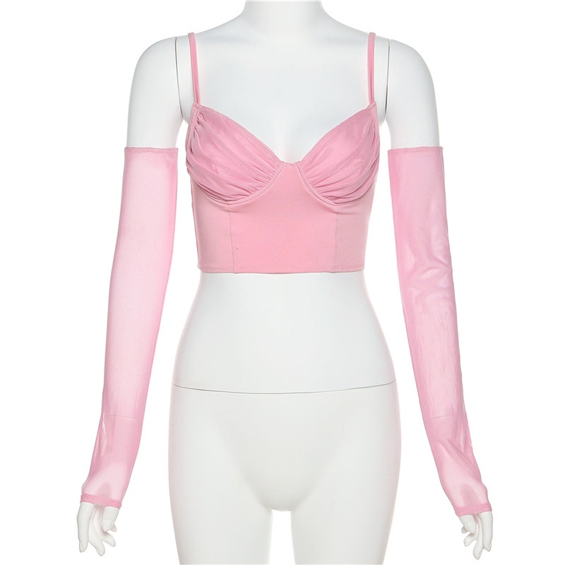 DUNEA Áo Thun Crop Top Nữ Cổ Chữ V Tay Lửng DUNEA