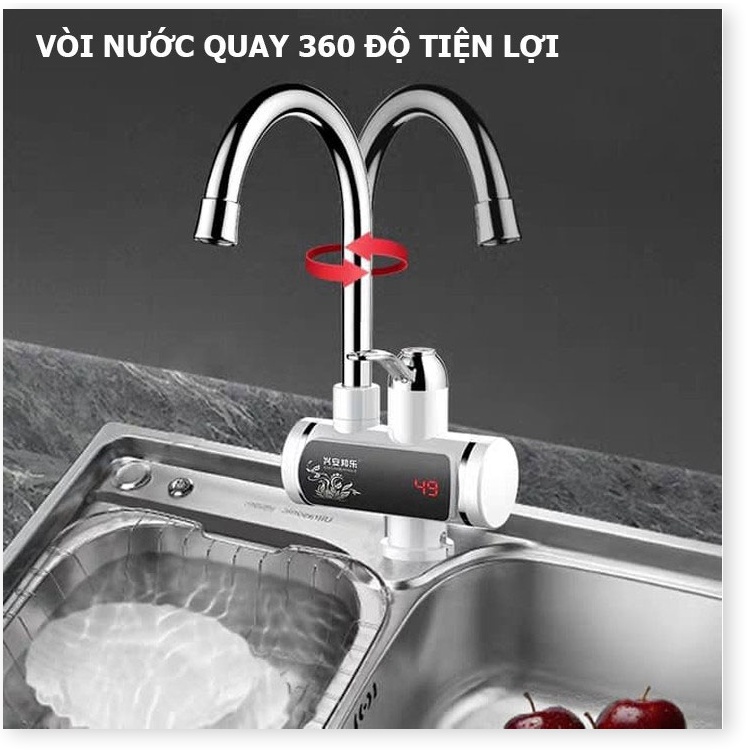 Máy Nước Nóng Trực Tiếp Giá RẻChống giậtlàm nóng trực tiếp tại vòi, tiết kiệm điện và nước, có Rơ-le chống giật an t