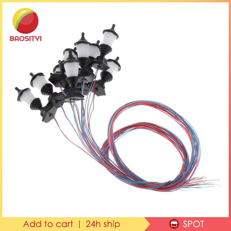 Set 10 mô hình đèn đường trang trí phong cảnh công viên 1.2cm 1:100