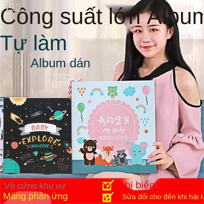 Album ảnh cuốn sách gia đình tự làm có dung lượng lớn sáng tạo lưu niệm tăng trưởng của trẻ em được bao phủ và dán