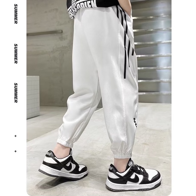 Quần lụa lạnh ống rộng BXPB thoáng khí thoải mái thời trang mùa hè dành cho bé trai 3-15 tuổi