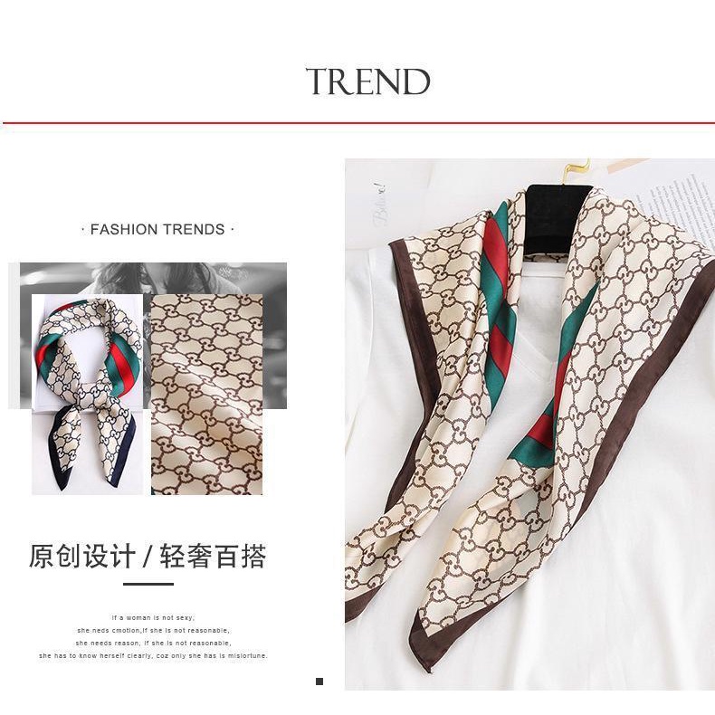 Khăn Choàng Cổ Hình Vuông 70cm Dễ Phối Đồ Thời Trang Xuân Thu Phong Cách Châu Âu Cho Nữ