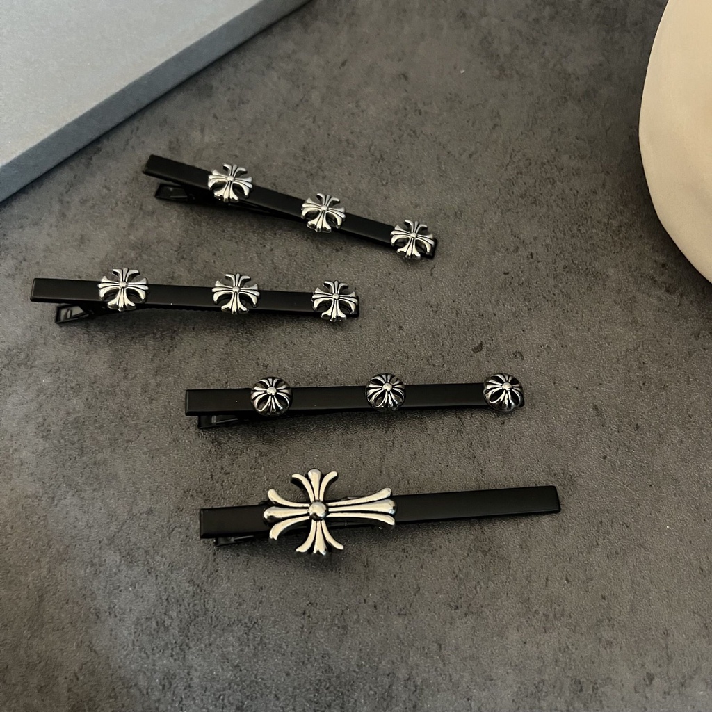 Kẹp Tóc Mái Chéo Màu Đen Phong Cách Mới Phù Hợp Với Trang Trí Cô Gái