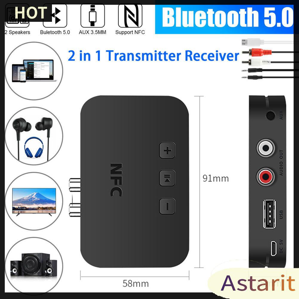 Đầu nhận bluetooth 5.0 NFC cổng 3.5mm AUX sang 2 RCA USB chuyển đổi âm thanh không dây