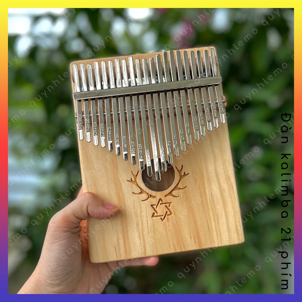 Đàn kalimba 21 phím hình Magic có lỗ thoát âm QUYNHLEMO , Kalimba 21 phím gỗ Manhogany hộp gỗ cộng hưởng