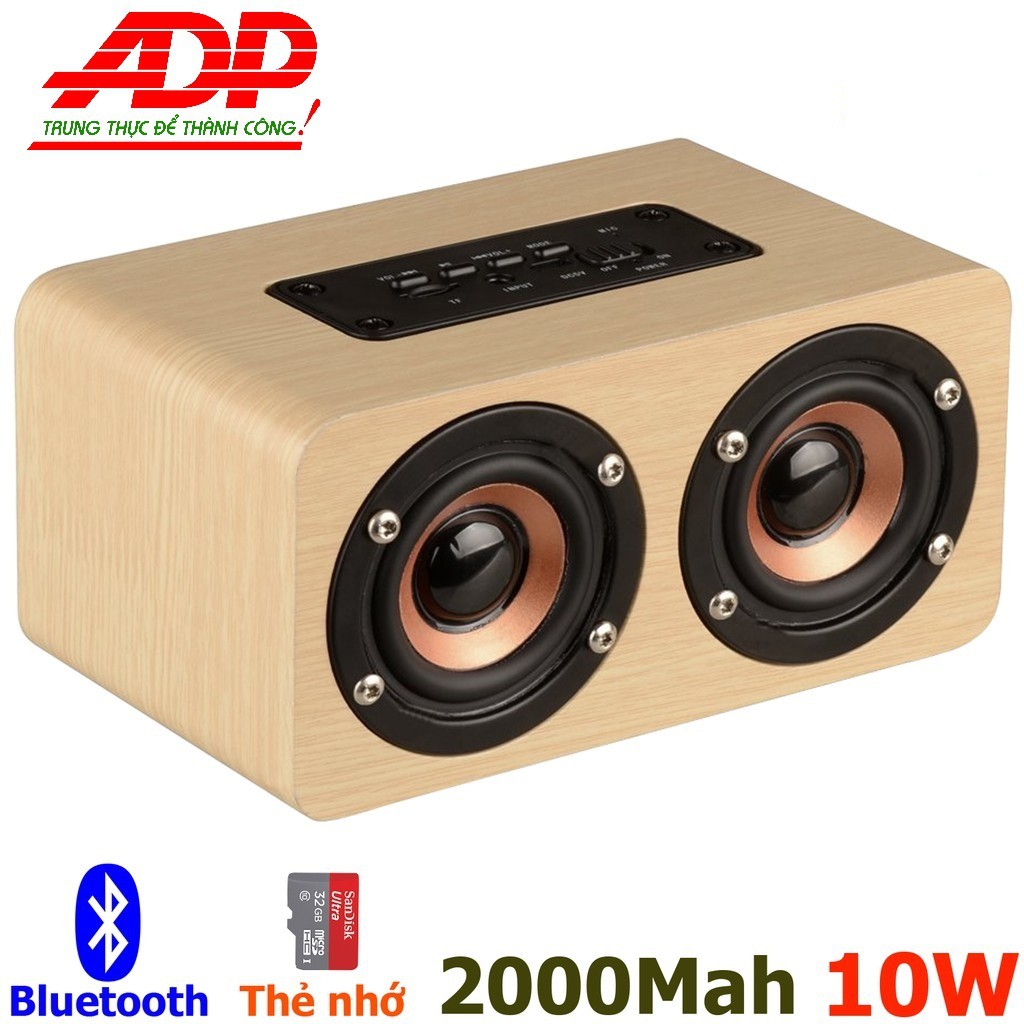 [Mã ELFLASH5 giảm 20K đơn 50K] Loa Gỗ Bluetooth HIFI Super Bass Stereo speaker ADP-G4