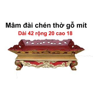 Mâm bịch thờ gia tiên trạm hoa lá tây gỗ mít