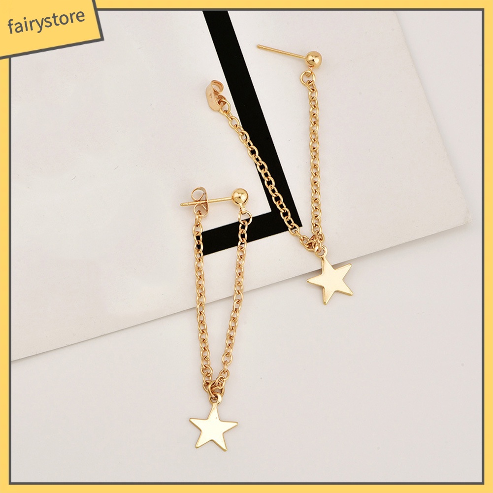 Khuyên Tai Dáng Dài Hình Ngôi Sao Năm Cánh Thời Trang Cho Nữ