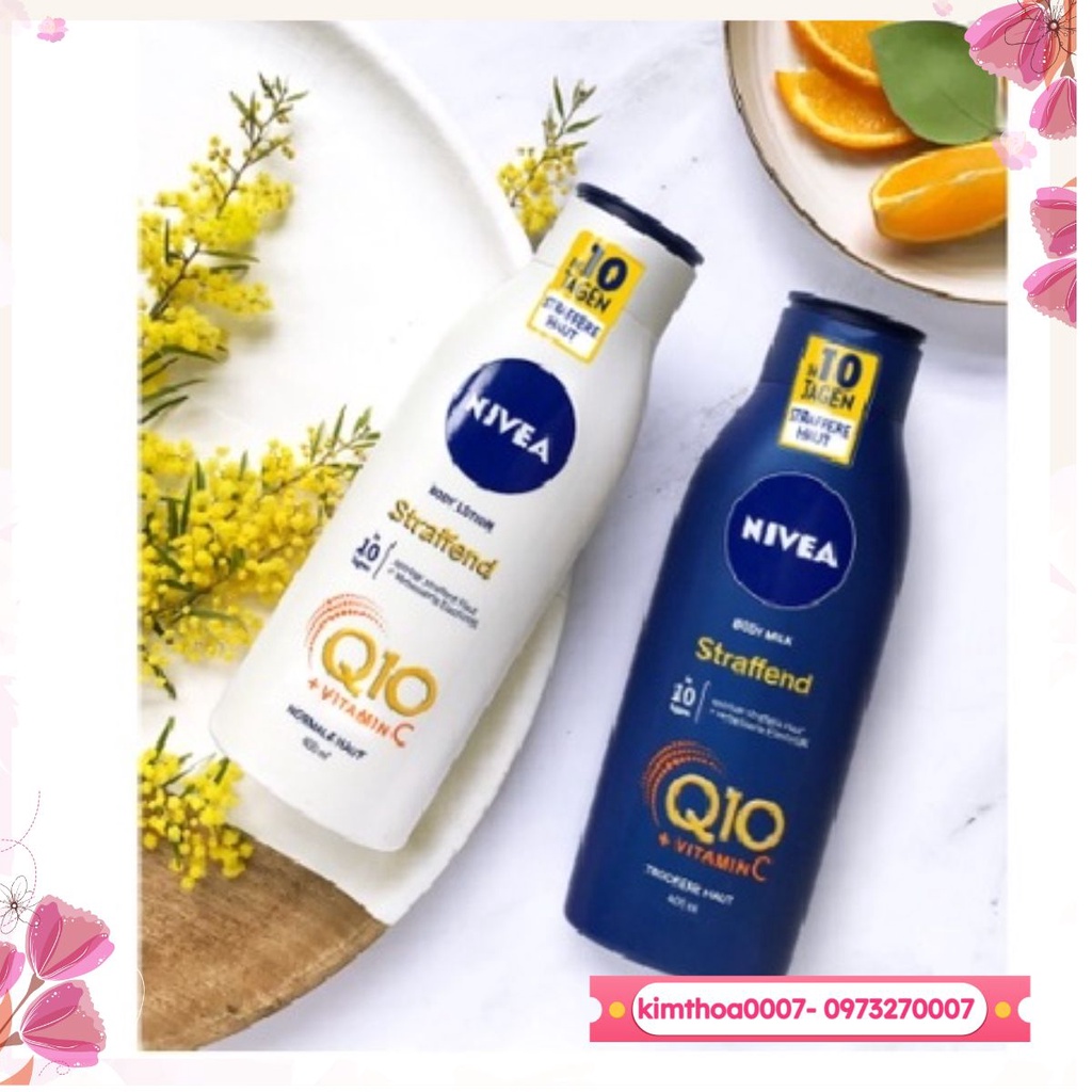 Sữa dưỡng thể NIVEA Q10 + VITAMIN C Bản Đức cho da mịn màng và săn chắc 400ml