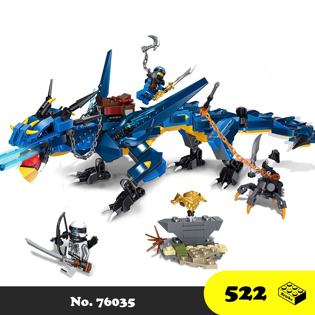 Đồ chơi lắp ráp Rồng sấm sét Ninja Go Phantom - Leduo 76035 Thunder Storm Dragon - Xếp hình thông minh 522 mảnh ghép