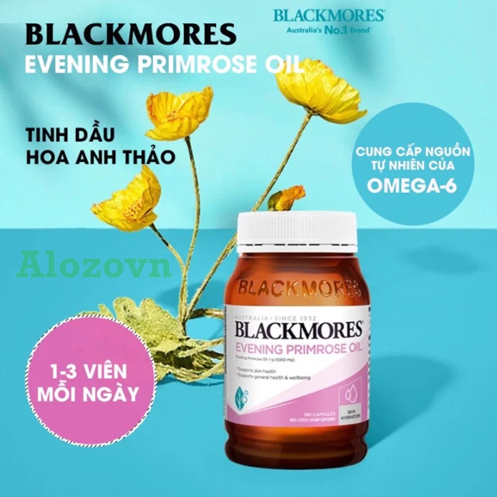 Tinh dầu anh thảo Evening Primrose Oil Blackmores 190 viên hỗ trợ đẹp da, Cải thiện sinh lý nữ