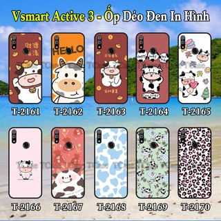 Ốp lưng Vsmart Active 3 dẻo đen in hình Bò Sữa