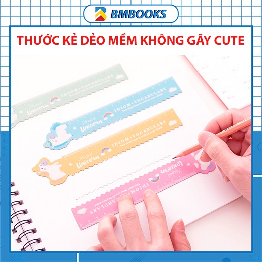 Thước kẻ cute dẻo mềm không gãy có thể uốn cong cho học sinh BMBooks