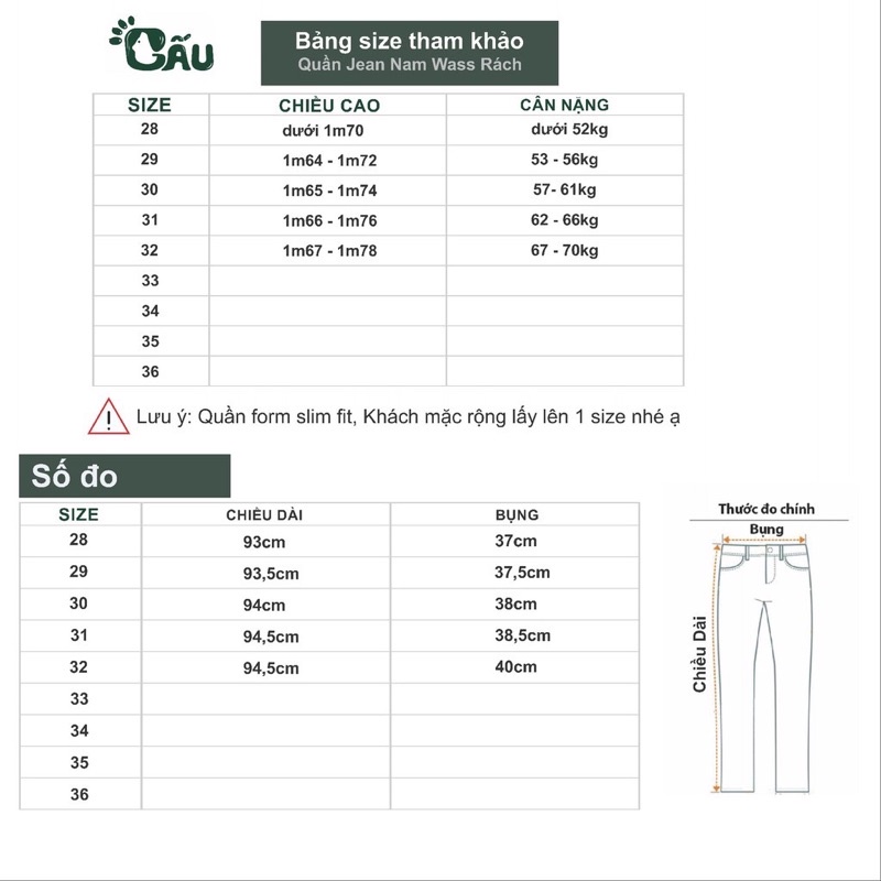 Quần jean nam rách Gấu 194 wass kiểu vải jeans co dãn, dày dặn form slimfit - CAO CẤP