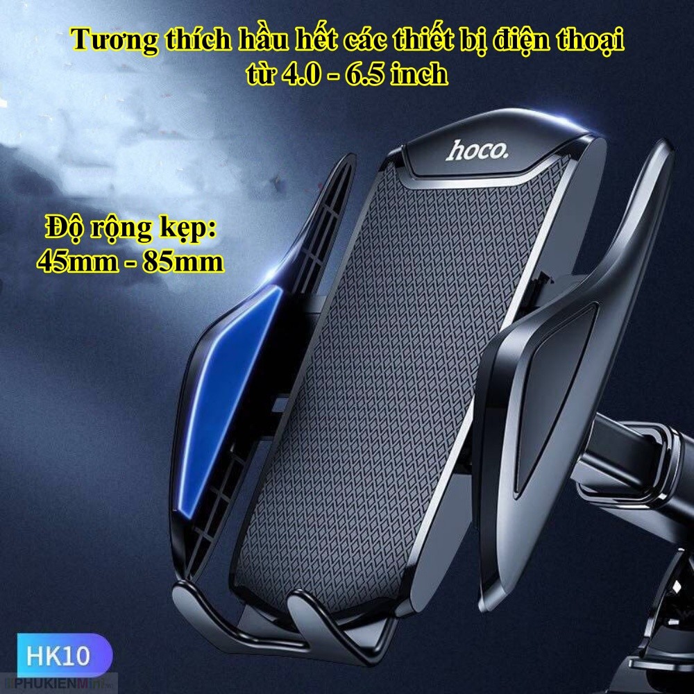 Giá đỡ kẹp điện thoại HOCO có khớp tay tăng giảm chiều dài dán, hít dán taplo, kính xe hơi ô tô | BigBuy360 - bigbuy360.vn