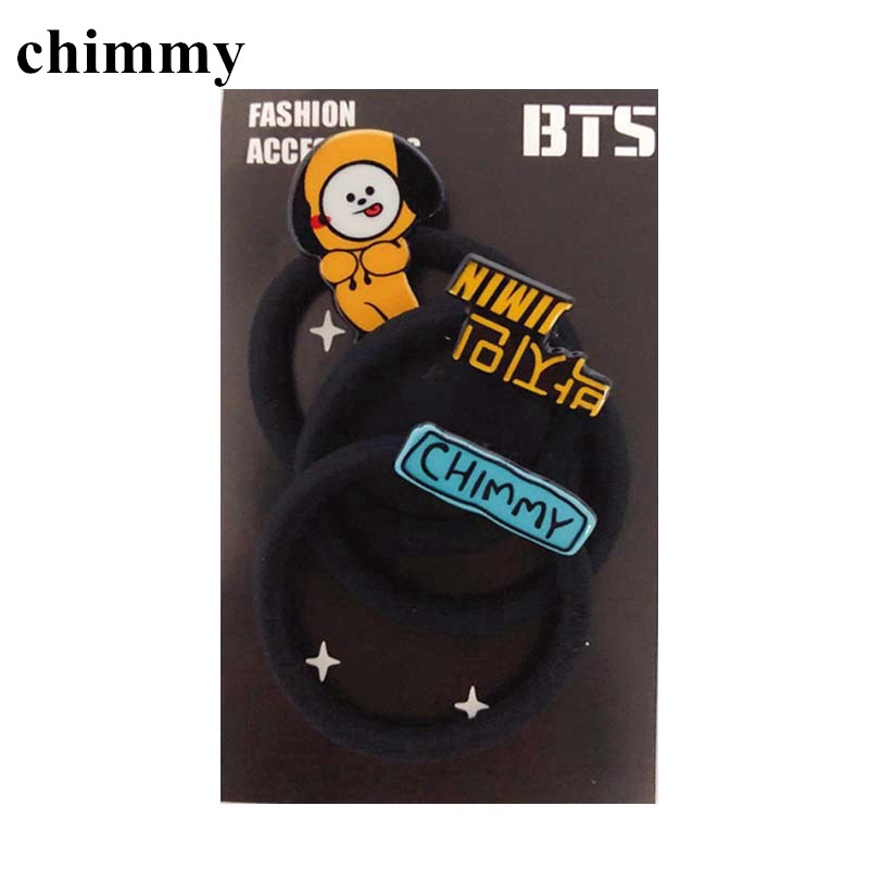 KPOP BTS BT21 Headband Hair Band Toys MANG TATA hair ring high elastic simple hair rope headband