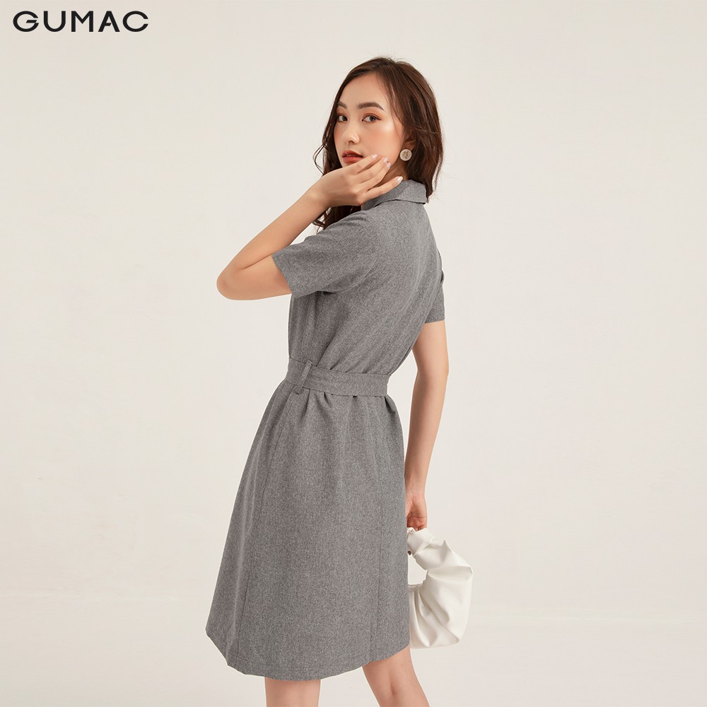 Đầm suông nữ GUMAC cổ vest trẻ trung, màu xám đủ size DB1171 | BigBuy360 - bigbuy360.vn