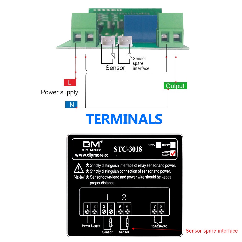 AIDEEPEN Cảm biến nhiệt độ kỹ thuật số STC-3018 AC 110-220V cao cấp