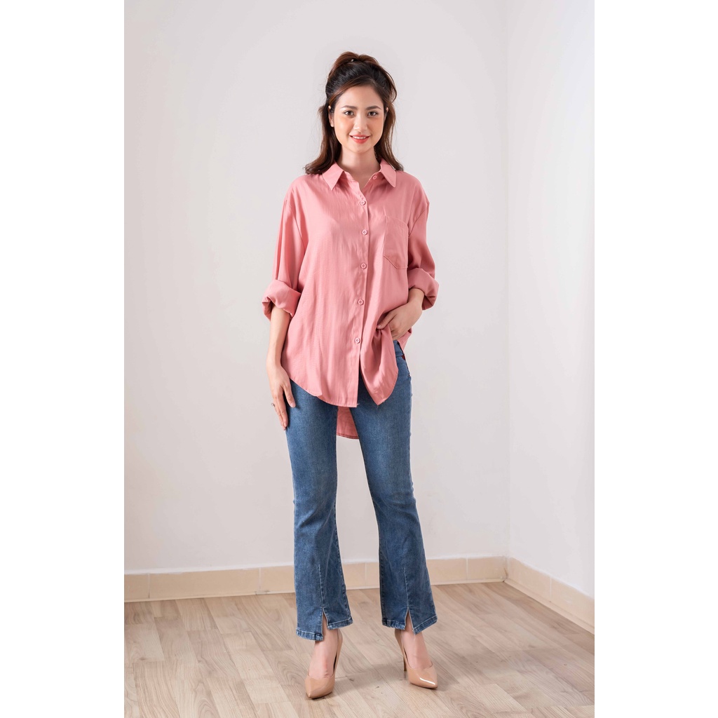 Áo sơ mi nữ OVY form rộng kiểu basic OVA003