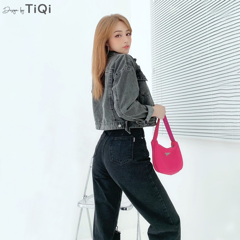 Quần jean ống rộng nữ màu đen TiQi Jeans cao cấp B2-201