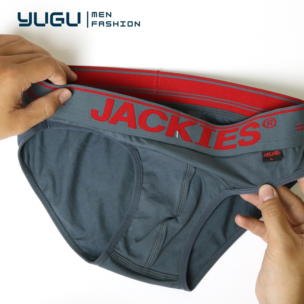 Quần sịp nam cao cấp cotton JACKIES Bn01 chính hãng Việt Nam -YUGU- Quần lót tam giác nam 40kg - 90kg, 1 chiếc, che tên