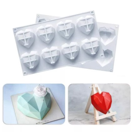 Khuôn sô cô la hình trái tim 3D