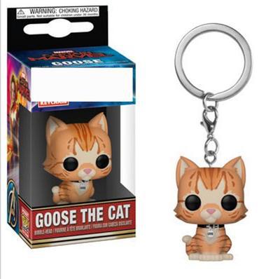 Funko Pop Avengers 4 Captain Marvel Orange Cat Hand-made Keychain Pendant Toy Gift Car Keychain Movie Game Animation Peripheral