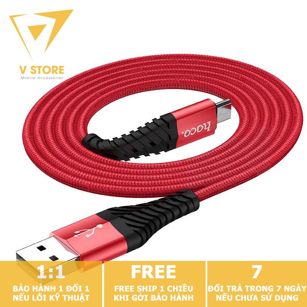CÁP SẠC NHANH DÂY DÙ MICRO USB 2.4A HOCO X38 - DÀI 1.0M