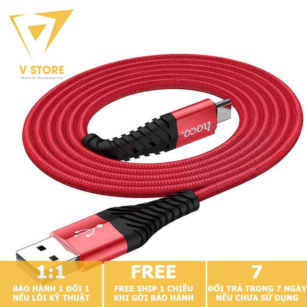 CÁP SẠC NHANH DÂY DÙ MICRO USB 2.4A HOCO X38 - DÀI 1.0M  [HOCO ĐÀ NẴNG]