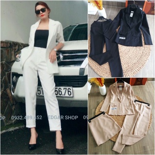 Bộ vest nữ công sở sang trọng 2 món tay dài, KÈM VIDEO HÌNH THẬT 100%