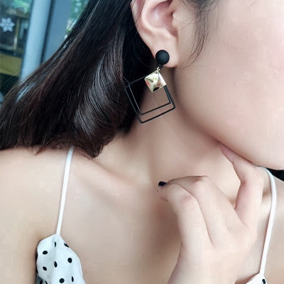 Korea Cool Diamond Long Personality Versatile Simple Silver Needle Stud Earrings