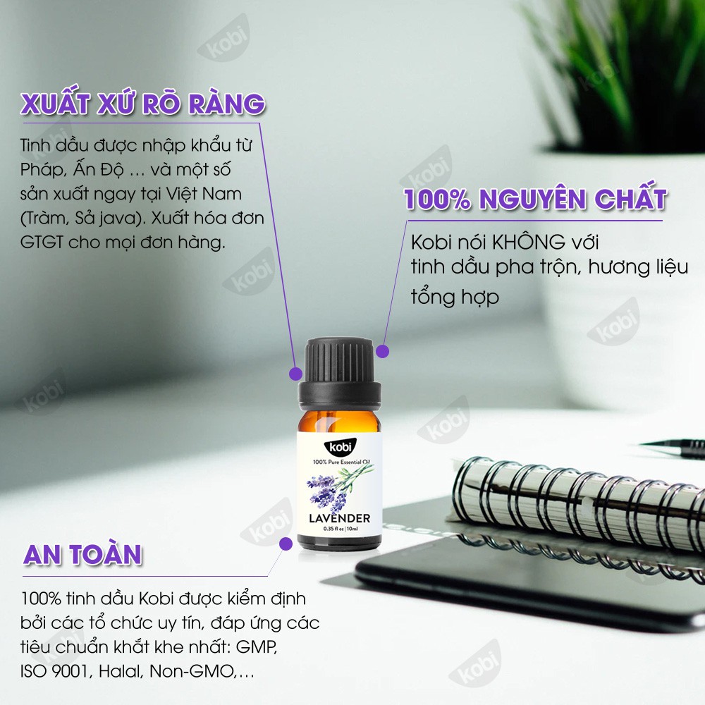 Tinh dầu Oải Hương Kobi Lavender essential oil giúp khử mùi, thơm phòng - 50ml
