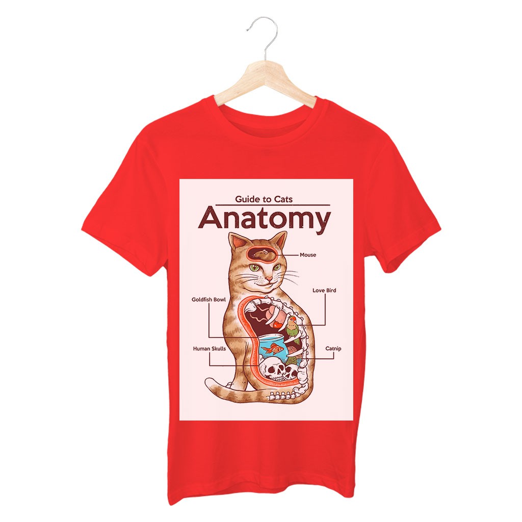 Áo phông đi chơi nữ cotton Guide to Cat Anatomy cấu tạo của mèo năng động, sáng tạo, trẻ trung, đáng yêu CAT20210028