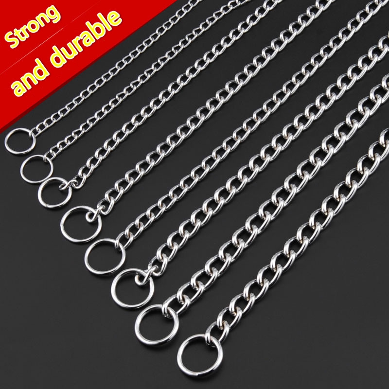 Vòng cổ kim loại mạ chrome cho thú cưng tùy chọn kích thước