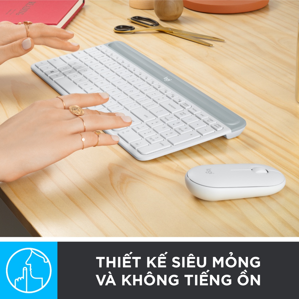 Combo chuột phím không dây Logitech MK470 - Giảm ồn, USB, pin lâu, thiết kế mảnh gọn