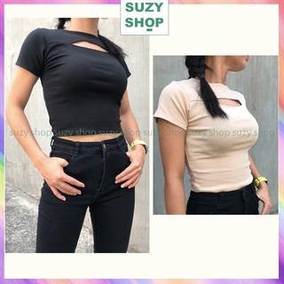 Áo croptop nữ xẻ ngực, áo croptop nữ tay ngắn sexy | ct02