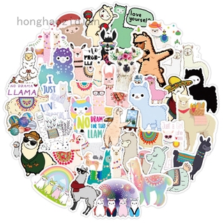 Sticker Dán Tường Họa Tiết Hoạt Hình Alpaca Mexico Dễ Thương Trang Trí Tiệc DIY